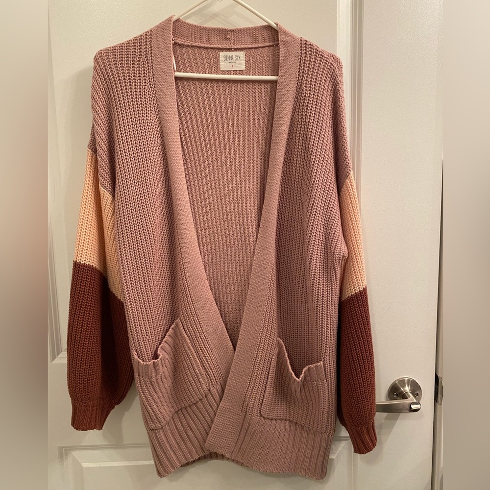 Sienna Sky slouchy cardigan with bubble sleeves